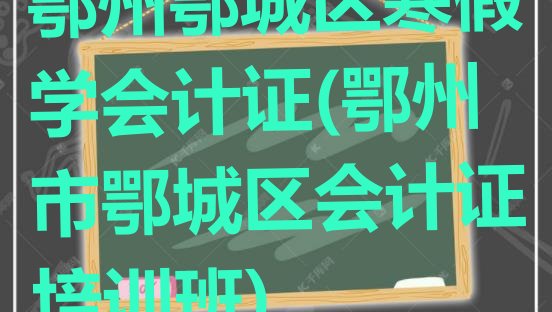 十大鄂州鄂城区寒假学会计证(鄂州市鄂城区会计证培训班)排行榜